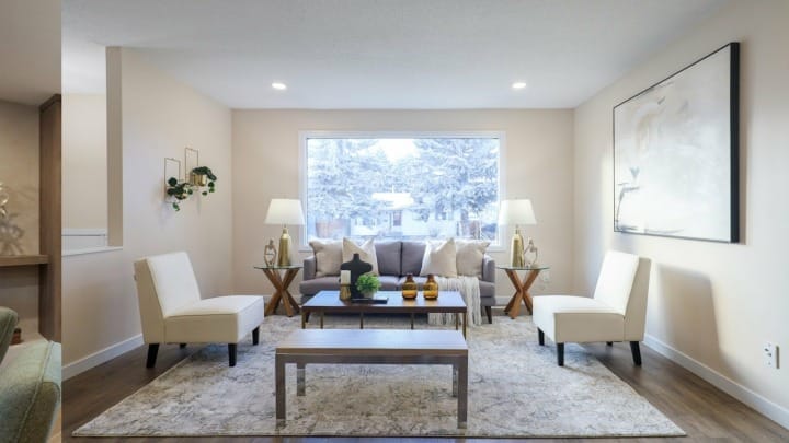 Living room staging